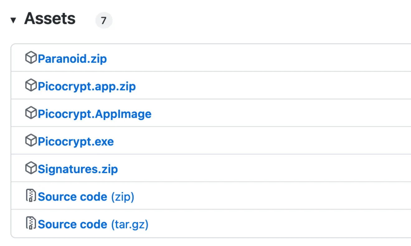 GithubのRelease Page